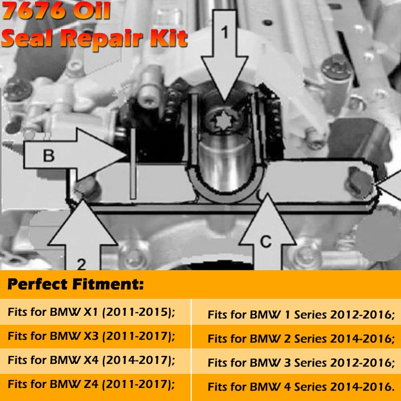 Bonbo Heavy Duty 2801 Flywheel Holder Flex Plate Lock Tool for Replacing Timing Chain + 7676 Oil Seal Repair Kit with Balance Shaft & Oil Pump Alignment Tool Set for BMW 1 2 3 4 Series N20 N26 Engines - Image 5